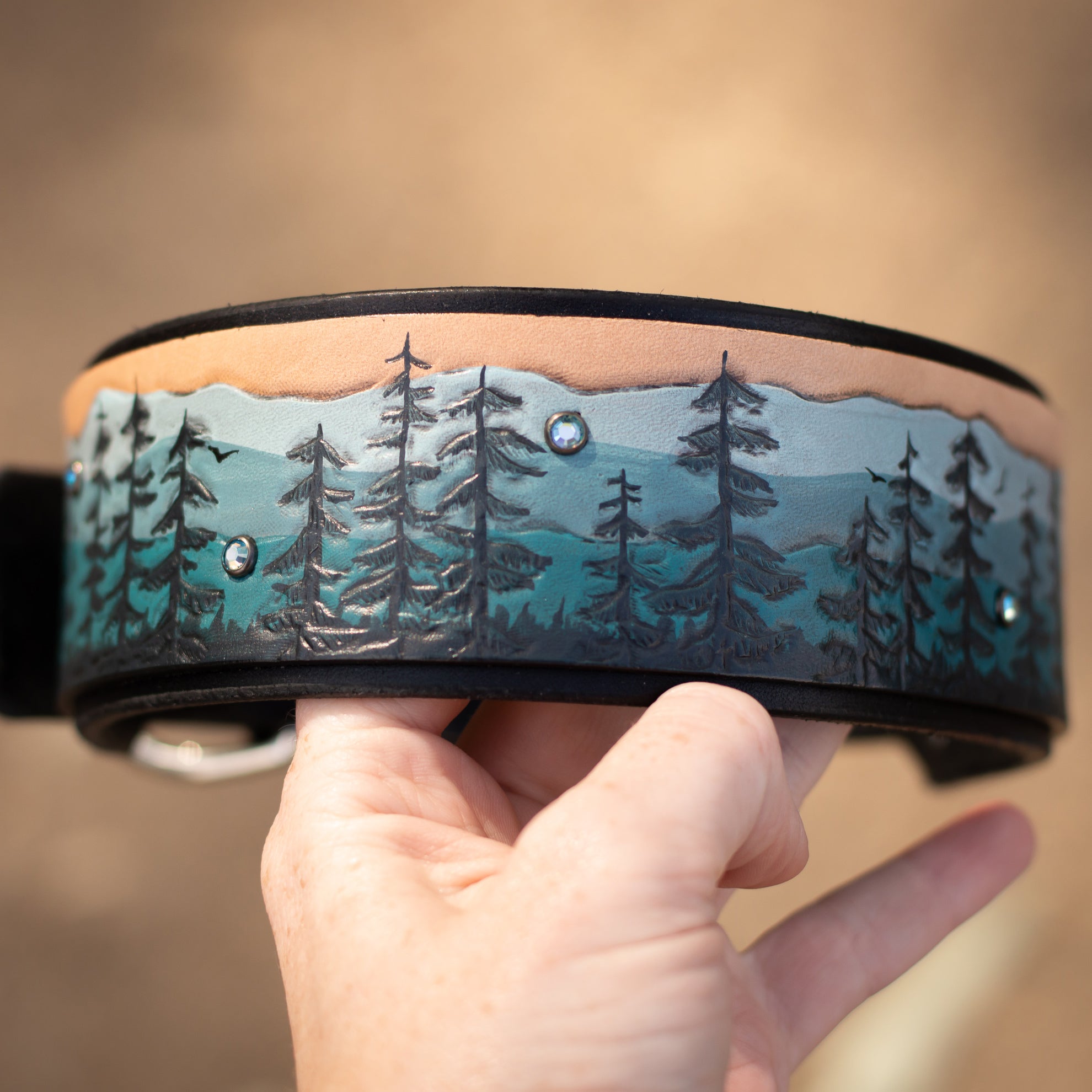 Mountain Pine Trees Dog Collar Misty Pines